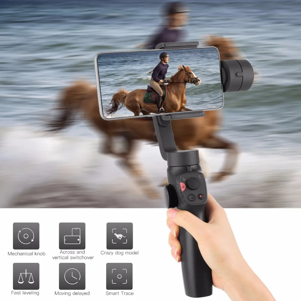Eyemind V2.0 3-осевой ручной шарнирный стабилизатор для камеры GOPRO для мобильного телефона смартфона под 6,5 дюйм(ов) и для камеры GOPRO 4/5/6/7, Фирменная Новинка