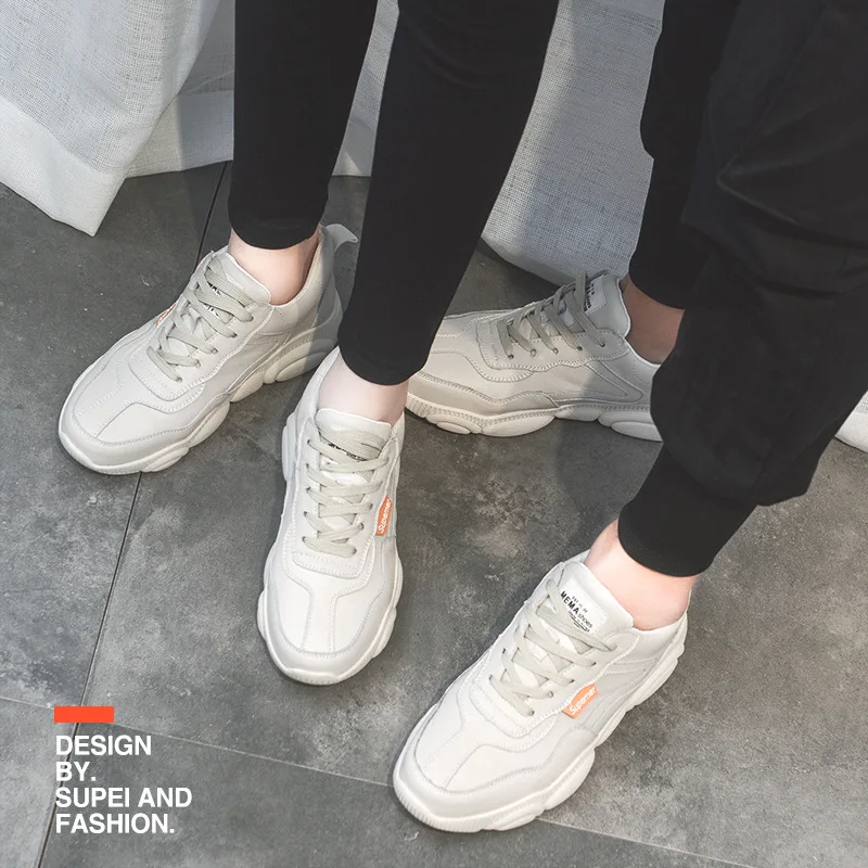 

New Style Genuine Leather bear xie Unisex Shoes Dad INS-Style Retro Fashion Casual COUPLE'S Shoes Live