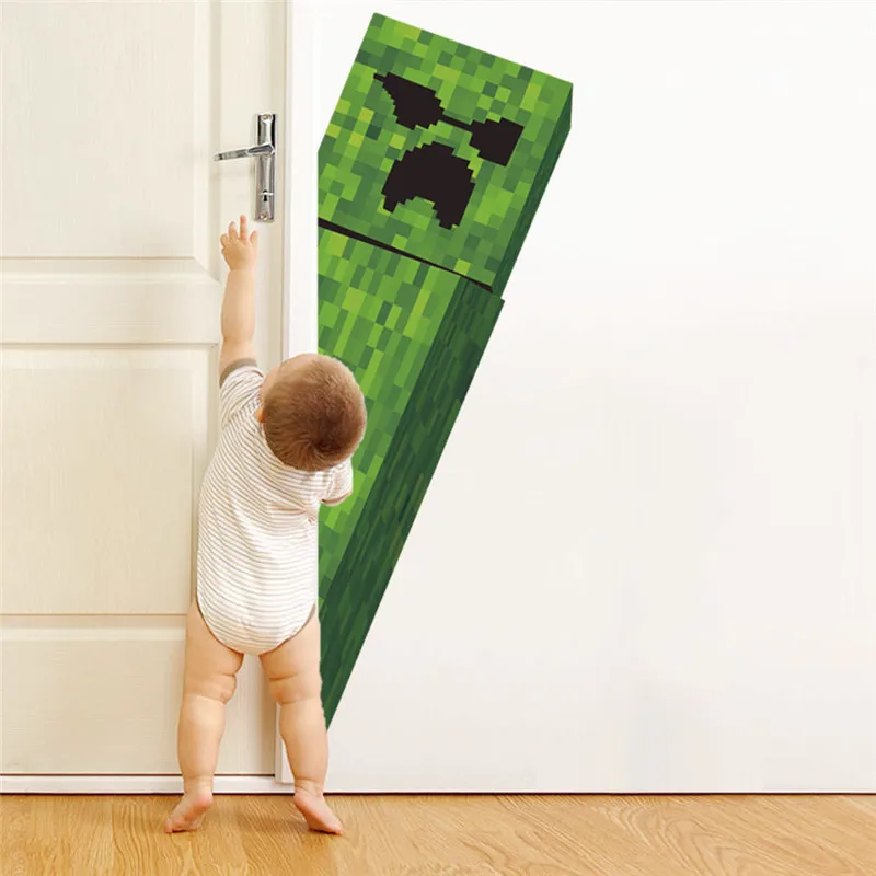 Cartoon 3D Steve Game Wall Sticker MC Creeper Sticker Kids Gifts wall stickers for kids rooms