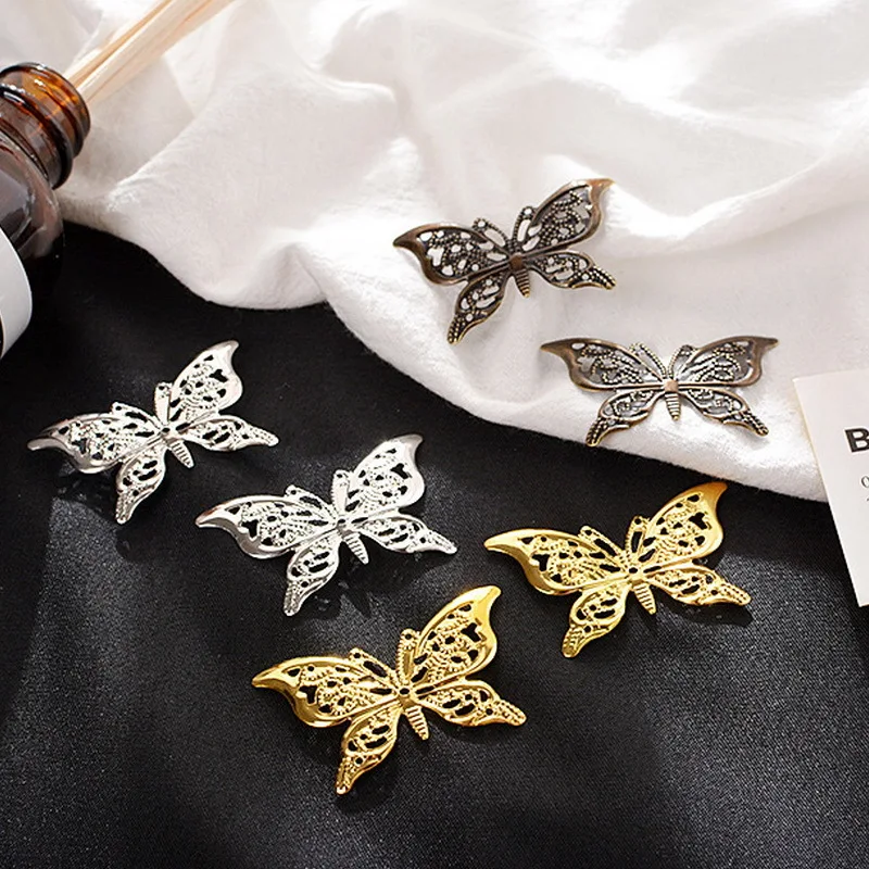 

20Pcs 38*26mm Butterfly Filigree Wraps Connectors Metal Jewelry Accessories Ancient Decorative Findings