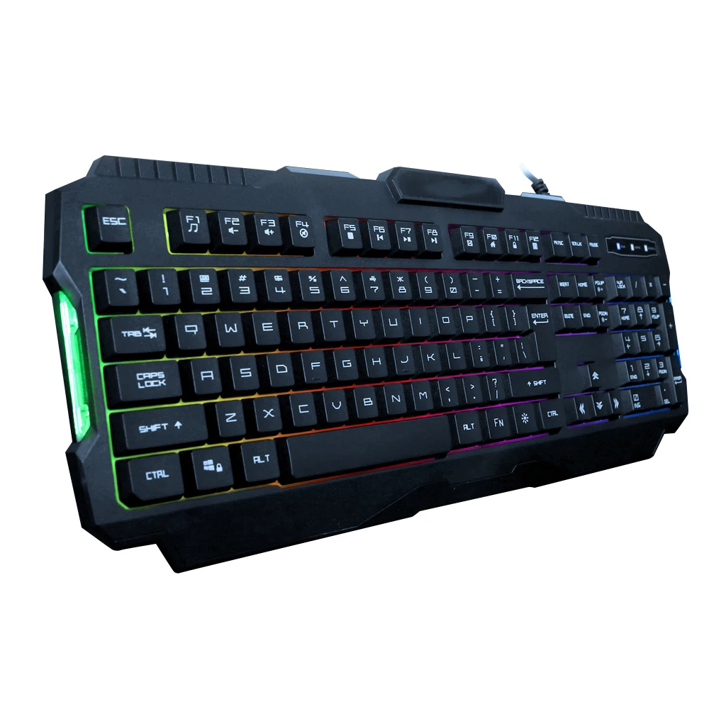 Gaming Keyboard 19 Buttons Have No Conflict LED Rainbow Backlit Game Keyboard 104 Keys USB Wired Keyboard For Gamer PUBG LOL CS