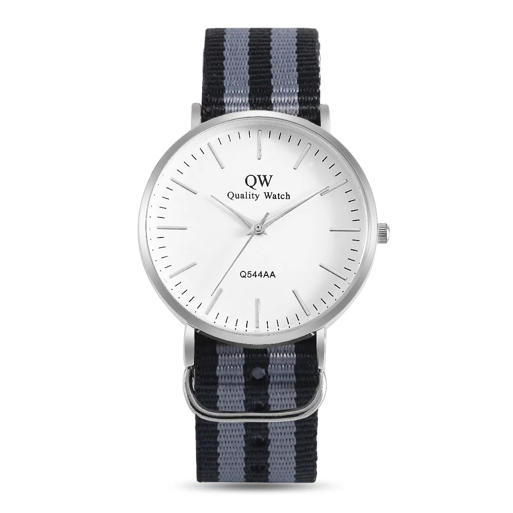 sliver 5 watch QW спортивные Relojes минималистичный британский стиль нейлоновый ремешок наручные часы Пользовательский логотип часы женские кварцевые роскошные OEM часы - Цвет: sliver 5 watch