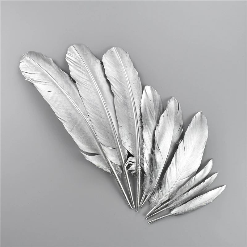 Description Picture 5 of item10Pcs/Lot Gold Silver Goose Feathers Duck Turkey Pluma for Crafts Party Carnival Decor Golden Wedding Decoration Feather for Diy