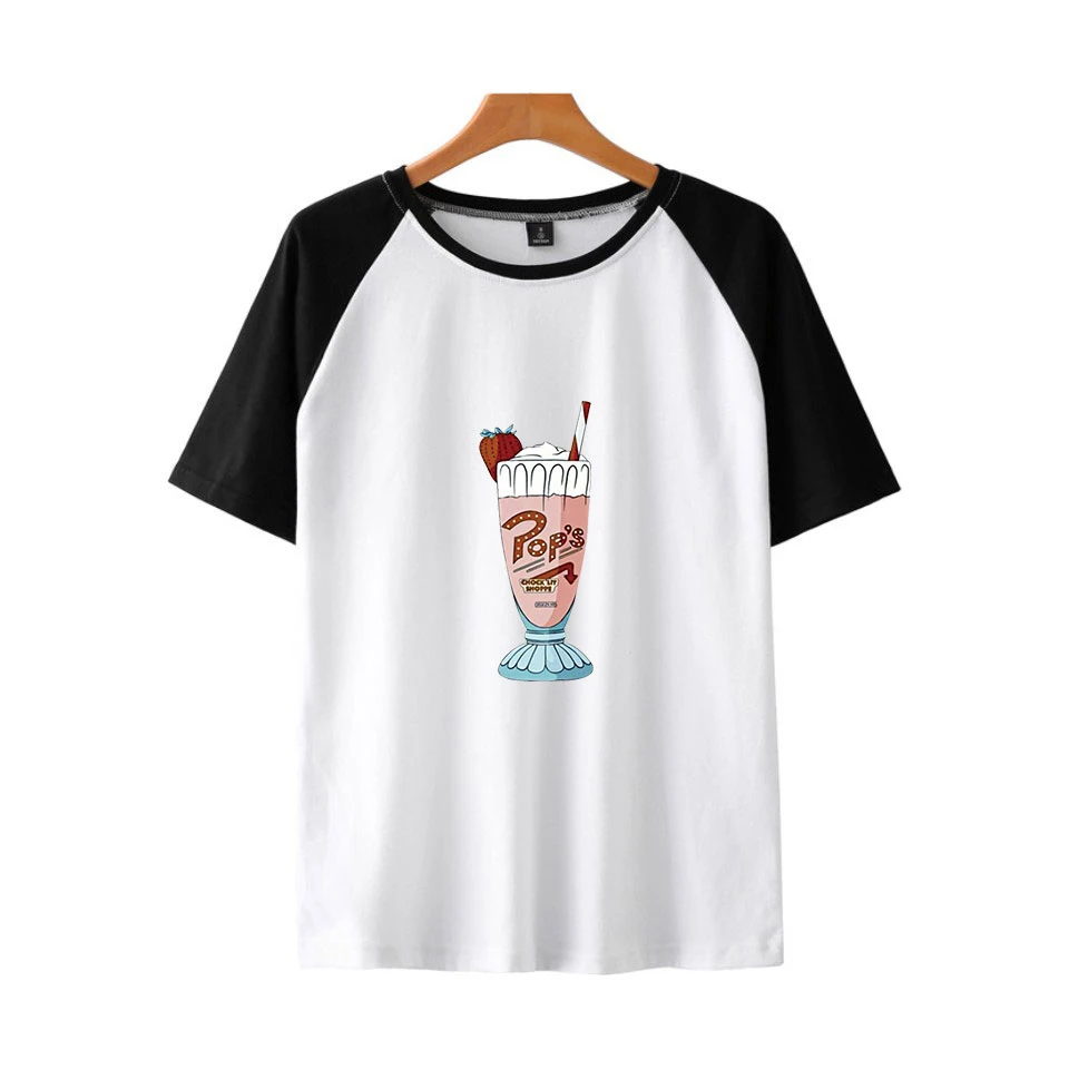 T-shirt splice Men Short River Valley Cartoon Tee ShirtsTown  Sleeve  Casual Streetwear Top Quality  Tshirt Men Custom