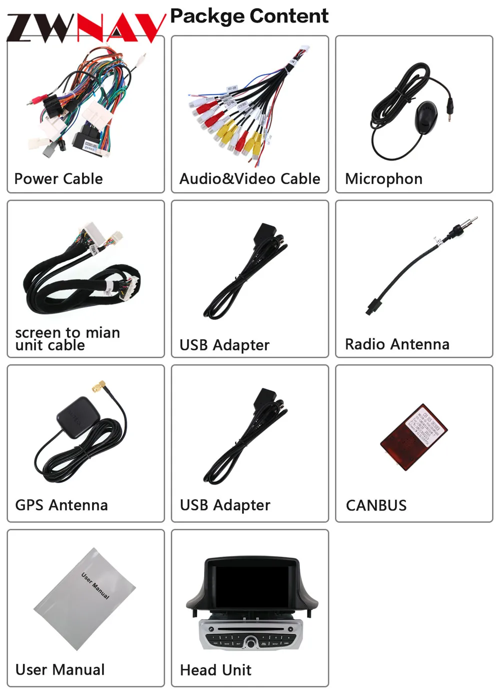 MEGANE3 RS メガーヌ1DINオーディオ用CAN-BUSアダプター