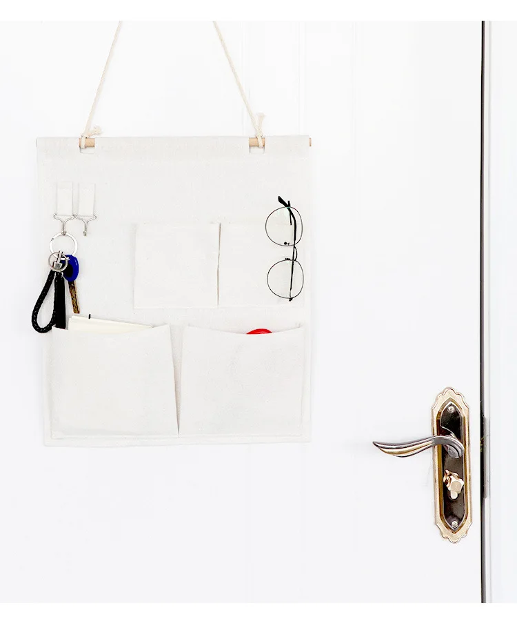 Хлопковая и льняная подвесная сумка для хранения, подвесная сумка для хранения с семи карманами, настенная подвесная сумка для гардероба, спальни, кухни, ванной комнаты - Цвет: 2
