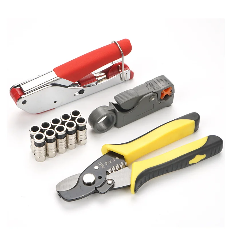 Coaxial cable squeeze pliers crimping pliers set wire stripper set network cable pliers set combination tool fiber optic stripper 45 165 45 163 45 162 coaxial cable stripper optical cable slitter beam tube stripper wire stripper tool