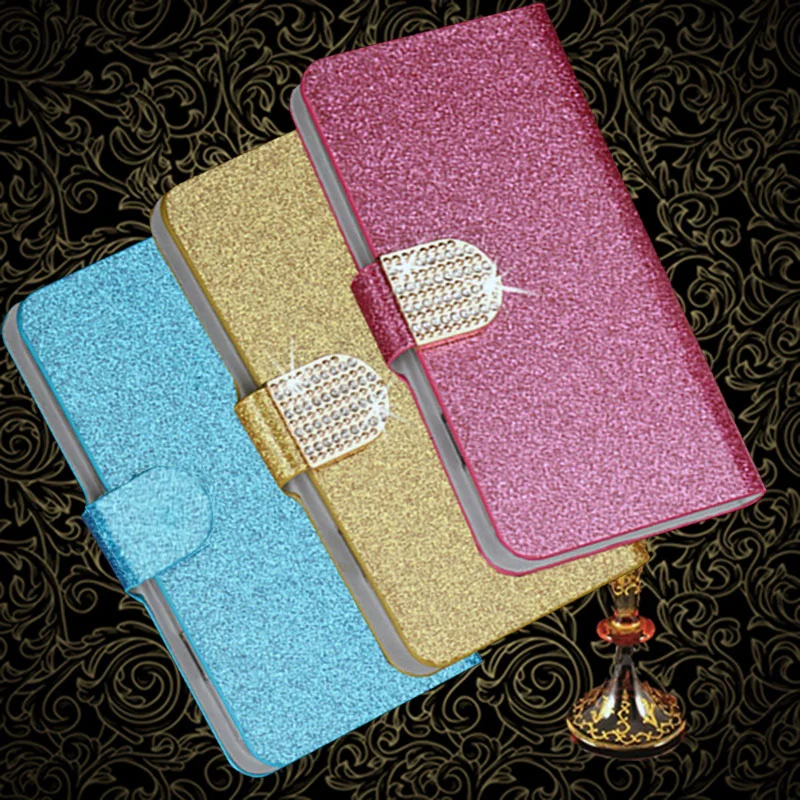 Блестящий чехол-бумажник со стразами для Nokia Lumia 430 520 535 550 650 630 635 730 735 640 950 XL кожаный