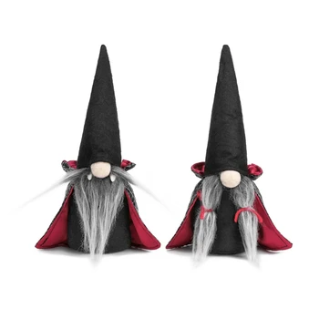 

Halloween Handmade Tomte Swedish Gnomes Ornaments with Witch Cloak Hat Christmas Table Decorations Gifts