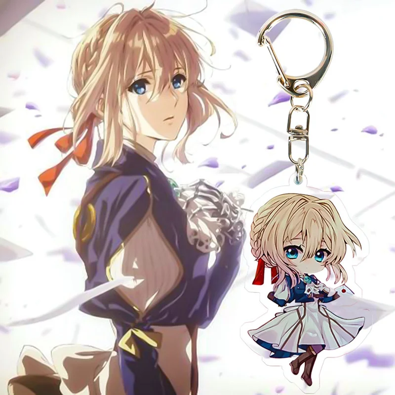Фиолетовый эвергарден аниме акриловый брелок Модный Милый Забавный Porte Clefs сумка кулон ювелирные аксессуары