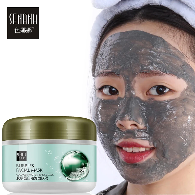 SENANA Collagen Bubble Mud Mask Whitening Moisturizing Remove Blackhead Acne Face Mask Deep Cleansing Oil Control 1