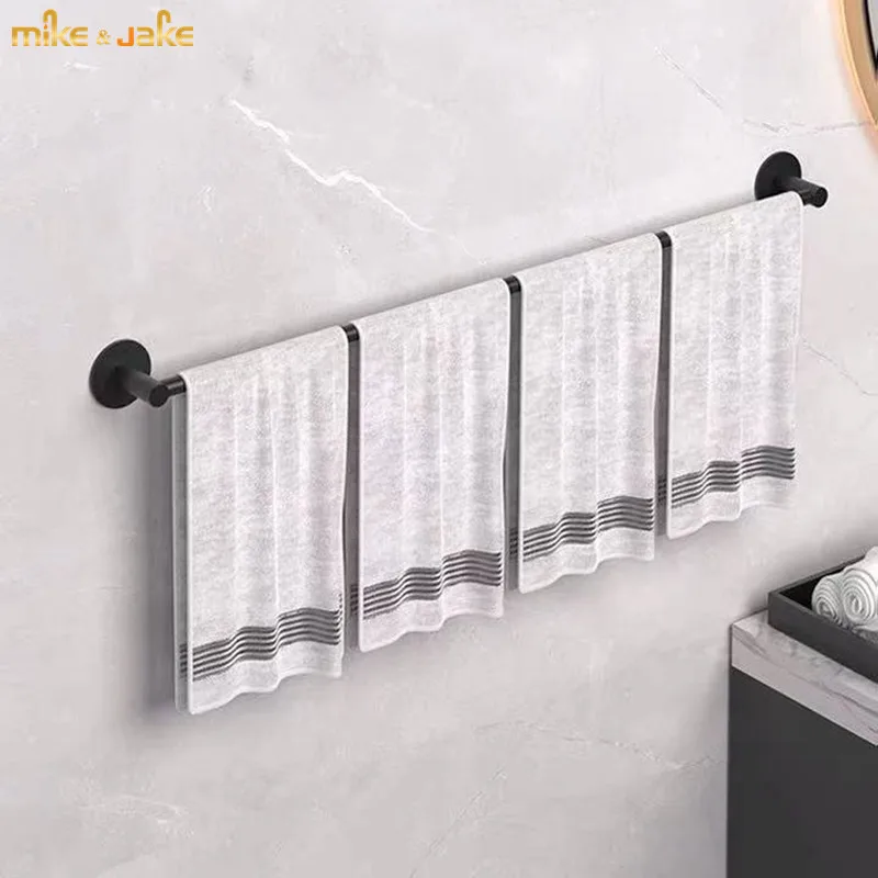 

Black stainless steel towel rack free nail toilet hanging rod bathroom extended single rod hanging towel rack extended towe