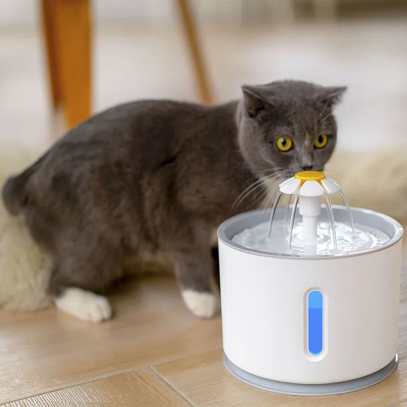 

USB Rechargeable Pet Automatic Drinking Fountain Smart LED Glowing Water Dispenser For Dogs Cats With USB Plug