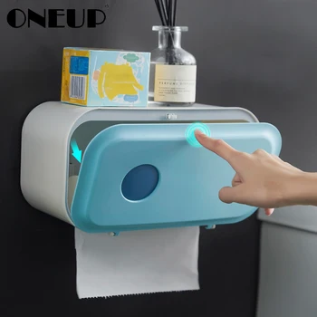 

ONEUP Waterproof Toilet Paper Holder Wall Mounted Creative Tissue Box Home Multifunction Storage Holder Bathroom Accessories Set