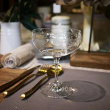 Lucca Series Crystal Engraved Classic Large Champagne Glass Cocktail Glass