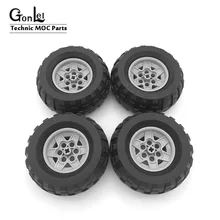 Rodas de alta tecnologia 81.6x38 r roda de aro + cubo de pneu 56908 + 45982 moc blocos de construção tijolos peças apto para moc carros brinquedos