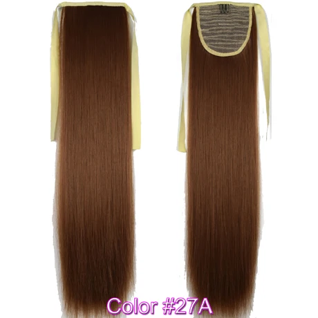 TOPREETY термостойкие B5 синтетические волосы волокна шелковистые прямые ленты конский хвост наращивание волос 1006 - Цвет: 27A