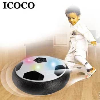

2018 New Football LED Ball Disc 18cm Funny Light Flashing Soccer Toy Classic Children Toys Electric Air Cushion Pneumatic Disk
