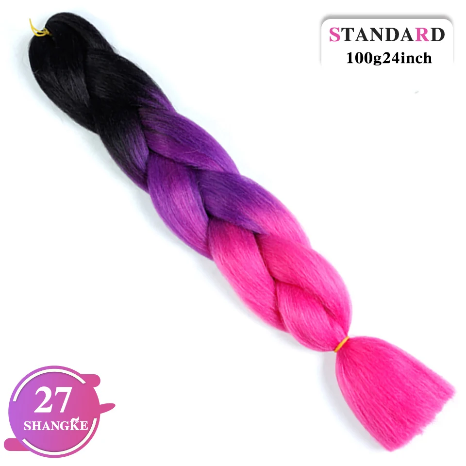 LUPU высокотемпературные волокна синтетические огромные косы Омбре косички волосы для наращивания розовый фиолетовый черный крючком косички волосы - Цвет: T1B/бордовый