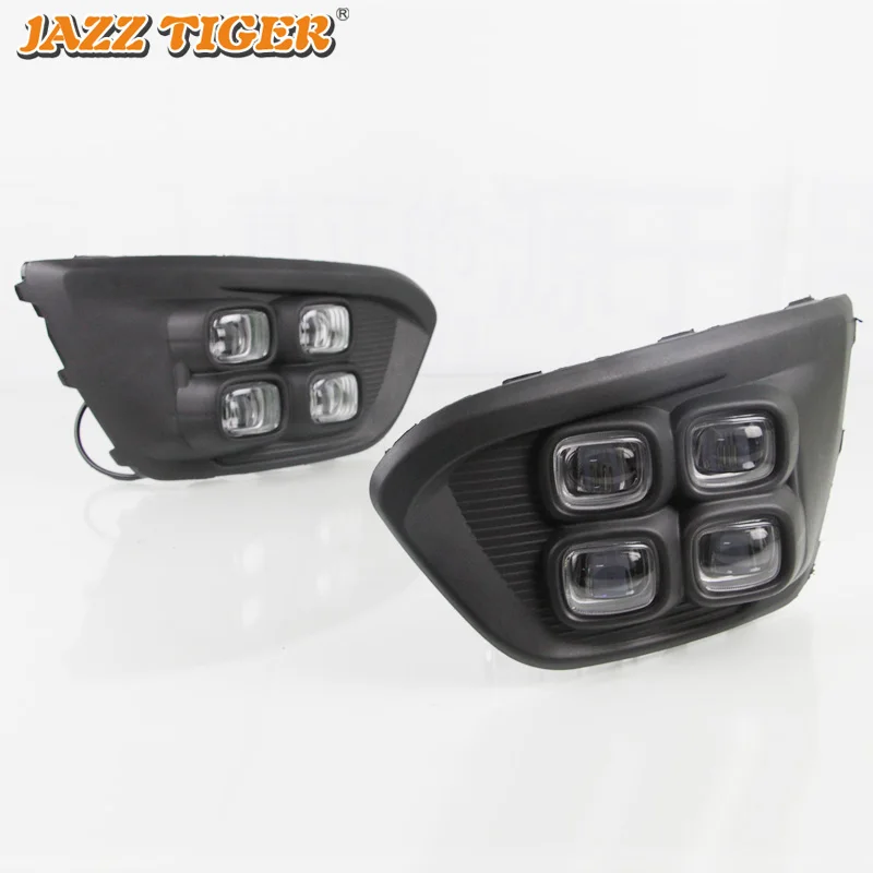  JAZZ TIGER Yellow Turn Signal Function Waterproof 12V Car DRL Lamp LED Daytime Running Light For Ki - 4000203670516