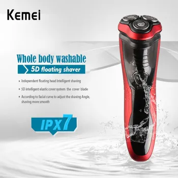 

Kemei Rechargeable Electric Shaver Washable Trimmers Men Razor Floating Barbeador High Quality 3D Shaving Machine Face Care 35D