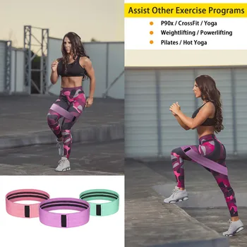 

Resistance Bands Body Builder Hip Fabric Non Slip for Fitness Yoga Pilates Legs and Butt Glute Workout Stretching Training #C