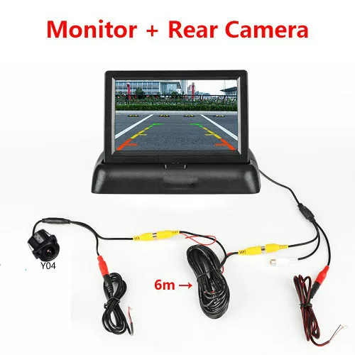 4,3 дюймов HD складной автомобиль заднего вида TFT ЖК-дисплей монитор с ночного видения резервная камера возврата к транспортному средству - Название цвета: y04 camera