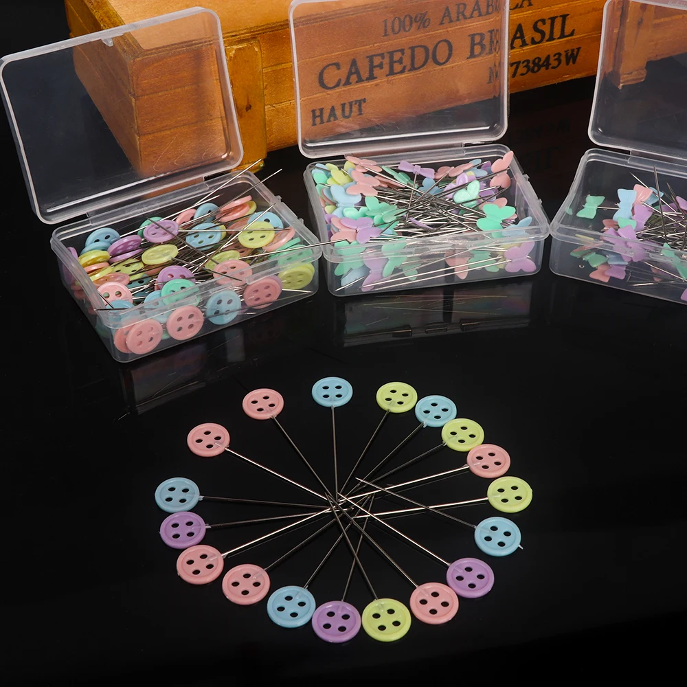 

50/100Pcs Mini Useful Color Random Sewing Pins Patchwork Needles Button Pins Quilting Tool Crafts Sewing Accessories