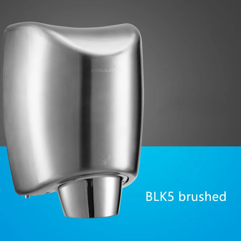 Сушилка для рук из нержавеющей стали, высокоскоростная полностью автоматическая интеллектуальная инфракрасная сушилка для рук с датчиком для ванной, сушить телефон - Цвет: BLK5 brushed