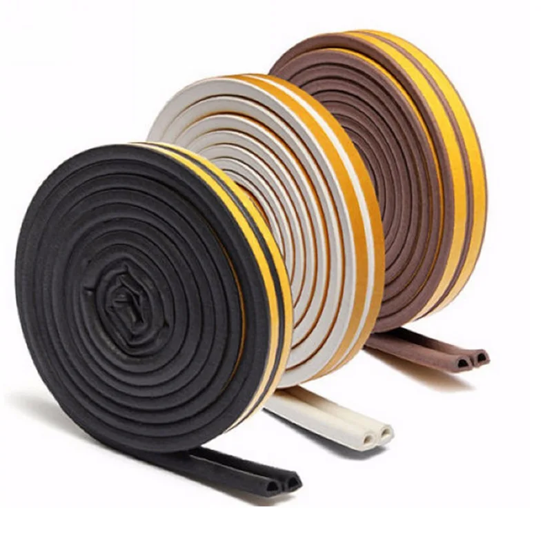 

1PC 5M D type Sealing strip Self Adhesive Seal Strips Foam Draught Excluder Self Adhesive Window Door Seal Strip Hardware Tools
