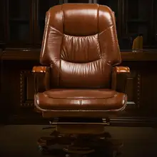 Кресло Boss из натуральной кожи может лежать на массаже Большой Стул сдвига твердый деревянный шарнир компьютерное кресло домашнее поднимающееся офисное кресло