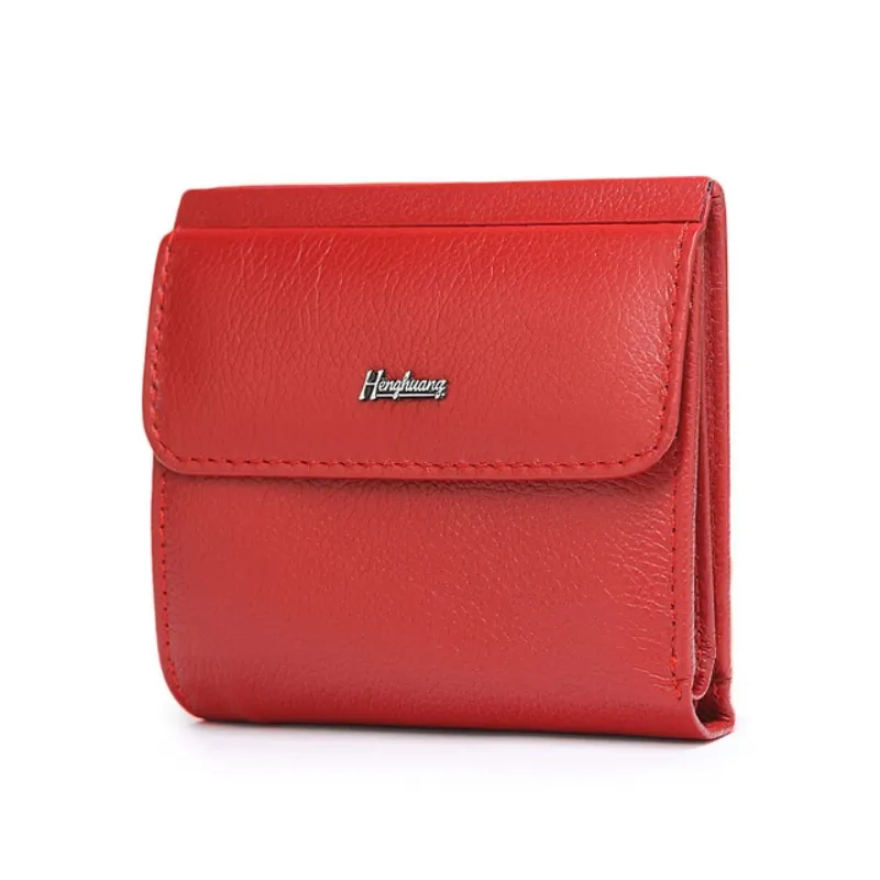 Womens Wallet Coin-Purses Id-Card-Holder Slim-Cow-Leather Mini Luxury Money-Bag Female
