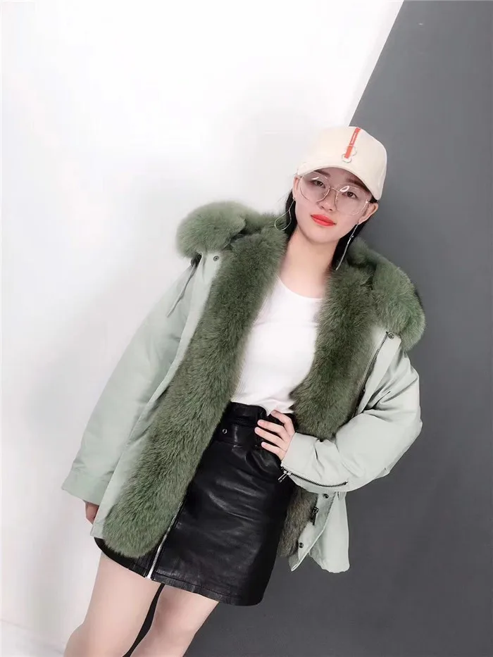 Chaquetas Mujer Женская парка из натурального Лисьего меха, зимняя меховая подкладка из натурального Лисьего меха, пальто для женщин