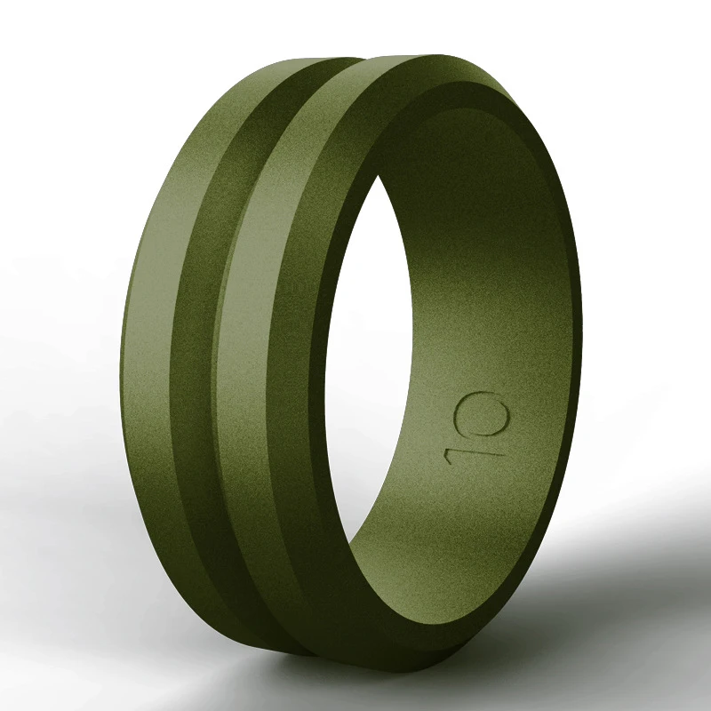 1 шт., гибкое кольцо, 8 мм, FDA класс, силиконовое резиновое кольцо для мужчин, для спорта и улицы, кольцо на палец, силиконовые, вечерние, обручальные кольца, мужские ювелирные изделия - Цвет основного камня: Зеленый