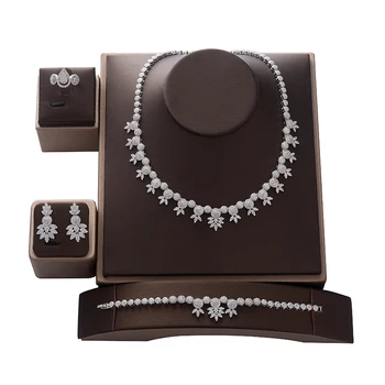 

Jewelry Set HADIYANA Romance Luxury Women Wedding Bridal Necklace Earrings Ring And Bracelet Zirconia Set CNY0069 Bijouterie