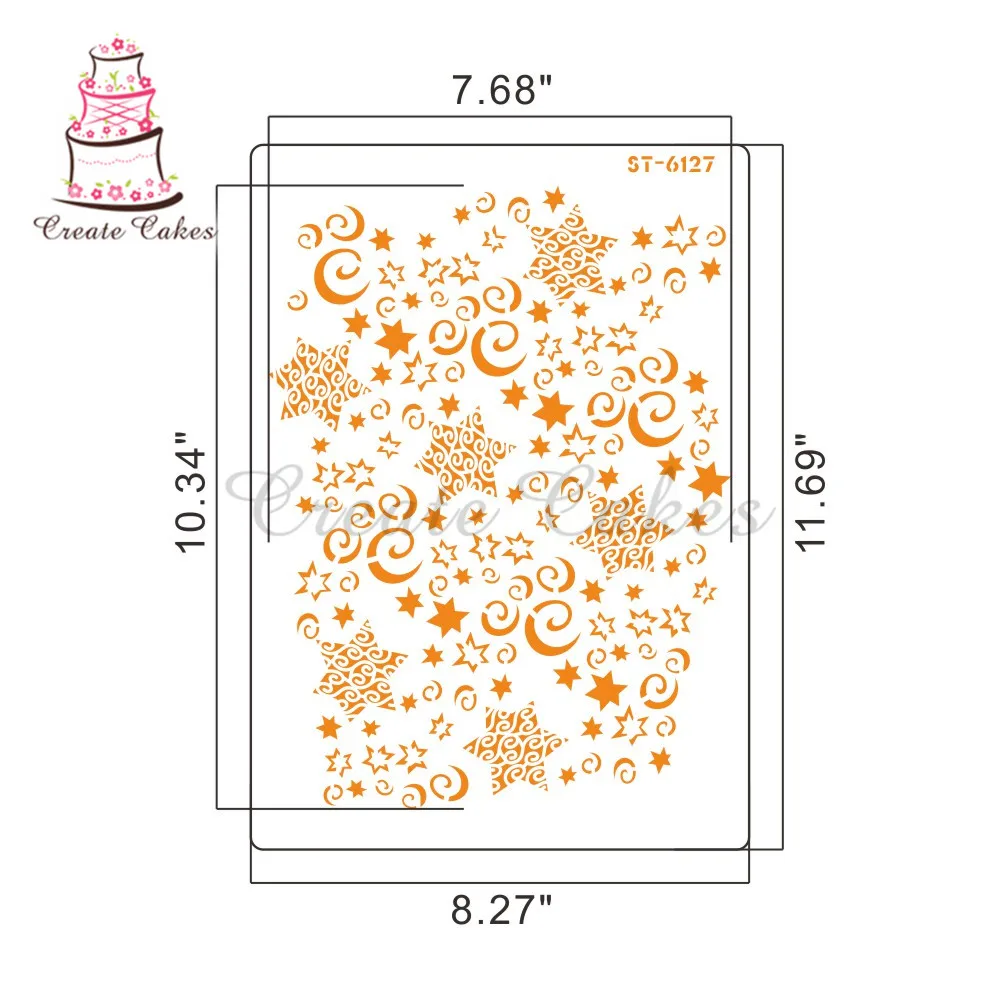 4 pcs Designer stencils, Cookie Stencil, Airbrush