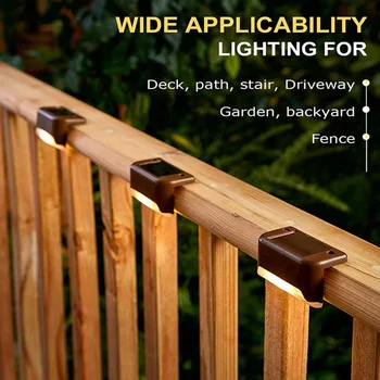 

8Pcs Solar Deck Lights Solar Step Lights Outdoor Waterproof Led Solar Fence Lamp For Patio Stairs Garden Pathway Step Yard