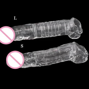 Male Enlargement Penis Extender Sleeve Reusable Comdom Adult Sex Toys For Men Delay Ejaculation Dick Lock Sperm Ring Sex Shop 5