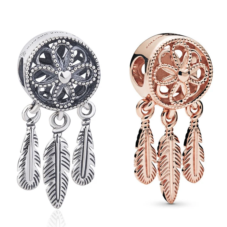 

100% 925 Sterling Silver Bead Spiritual Dreamcatcher Charm Fit Original Pandora Bracelet Bangle DIY Jewelry