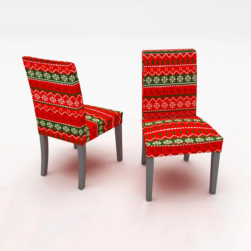 ZCW-圣诞 小鹿-椅子套2个白底