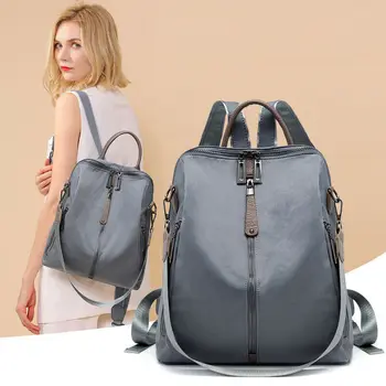 

Woman's Ladies Girl Oxford Cloth High Capacity Fashion All-match Dual-use Travel Backpack Waterproof Simple Leisure