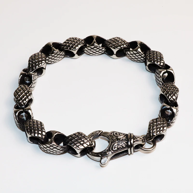 Винтажный браслет для мужчин и женщин, панцирная кубинская цепочка, нержавеющая сталь, мужские s, женские браслеты, цепочки, мужские ювелирные изделия, аксессуары VB801