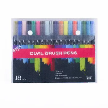 

Dual Tips Watercolor Brush Marker Pen Set Fineliner Tip Drawing Coloring Books Drawing Highlighting Marker Pen