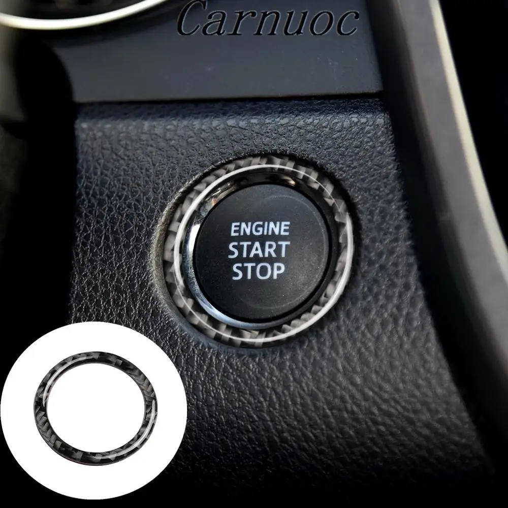 Для Toyota Camry-19 кнопка запуска и остановки двигателя из углеродного волокна кольцо стикер отделка