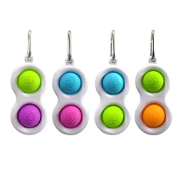 Porte clé géant Push Pops avec des jouets colorés, Popet à fossettes simples, son jouet Anti stress, soulagement de l'anxiété sensorielle 