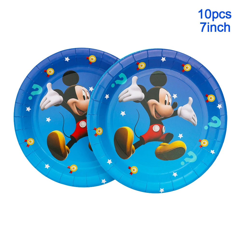 thumbnail image 1 of Globo de fiesta de cumpleaños de Mickey Mouse para niños, vasos de papel, platos, mantel, decoraciones para Baby Shower, suministros de vajilla desechables, 1 of 5