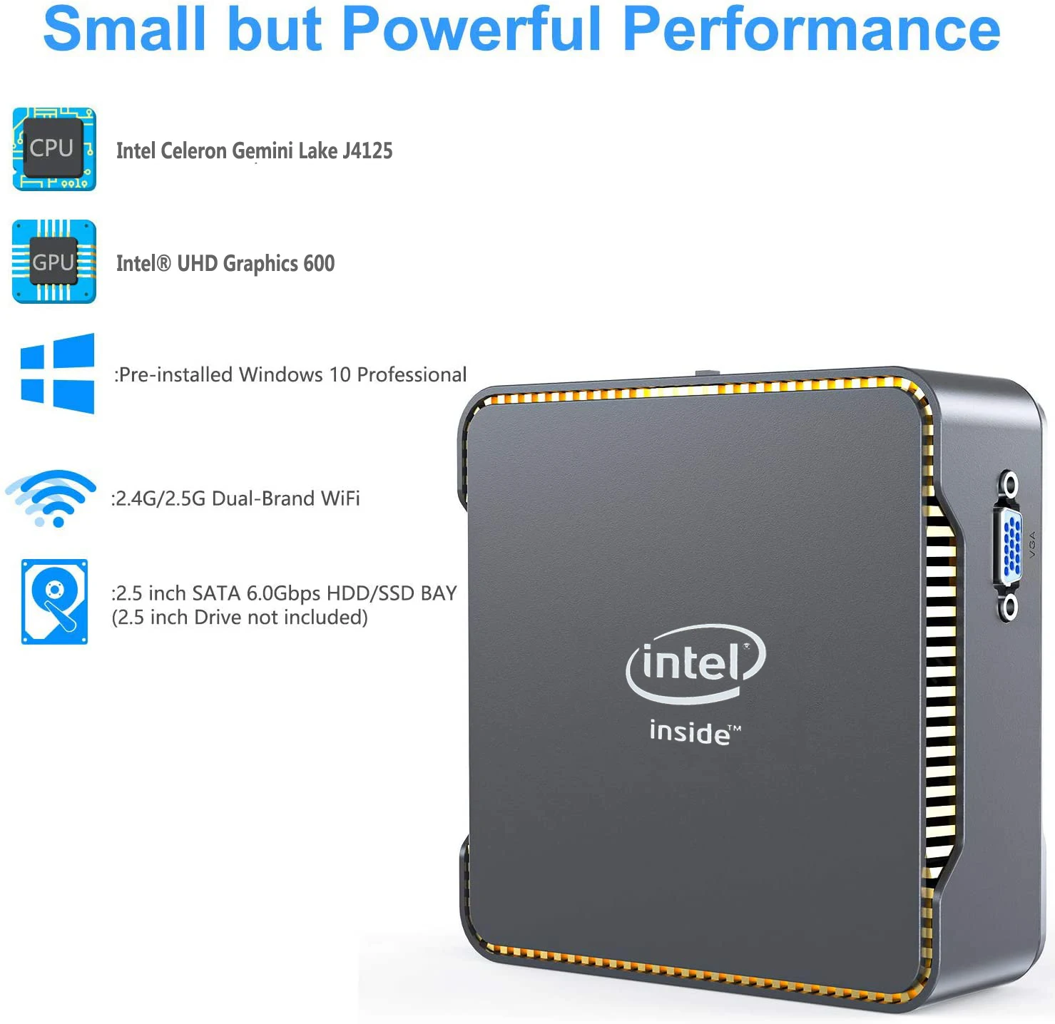 Мини-ПК CHUWI Herobox, Windows 10, Intel Gemini-Lake N4100, 4 ядра, LPDDR4, 8 Гб ОЗУ, 256 ГБ SSD | Компьютеры и офис | АлиЭкспресс
