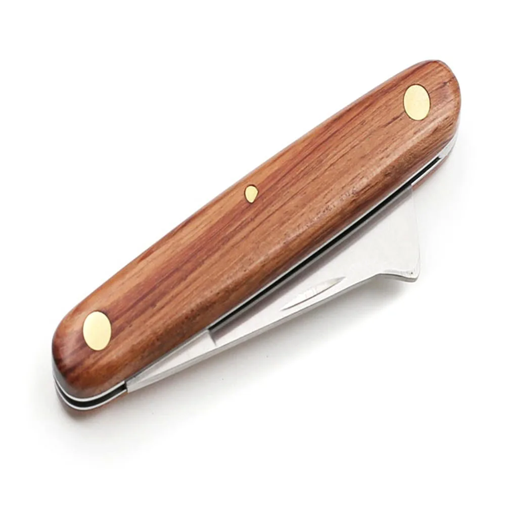 Injerto de cuchillo de plántulas plegable injerto cúter poda de plántulas de tijera de hoja de acero inoxidable cuchillos herramienta de jardín