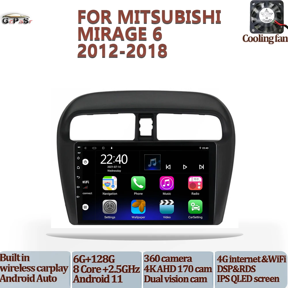 Auto Car Radio Video Multimedia Player For Mitsubishi Mirage 6 2012-2018 Android 11 Navigation GPS Audio Autoradio Carplay IPS | Автомобили