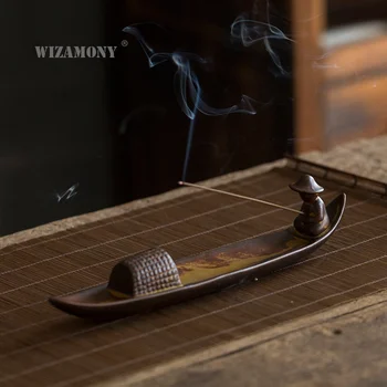 

Ceramic Wire Incense Burner Fishing Weng Household Indoor Zen Incense Burner Agilawood Sandalwood "Incense Burner Incense Holder